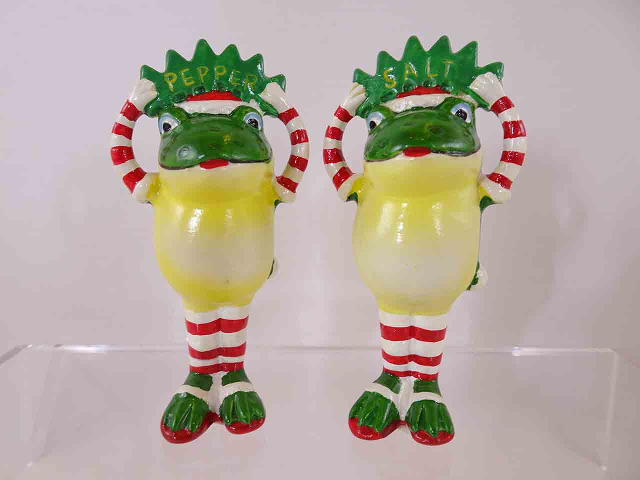 Christmas farm animals salt and pepper shakers series - frogs