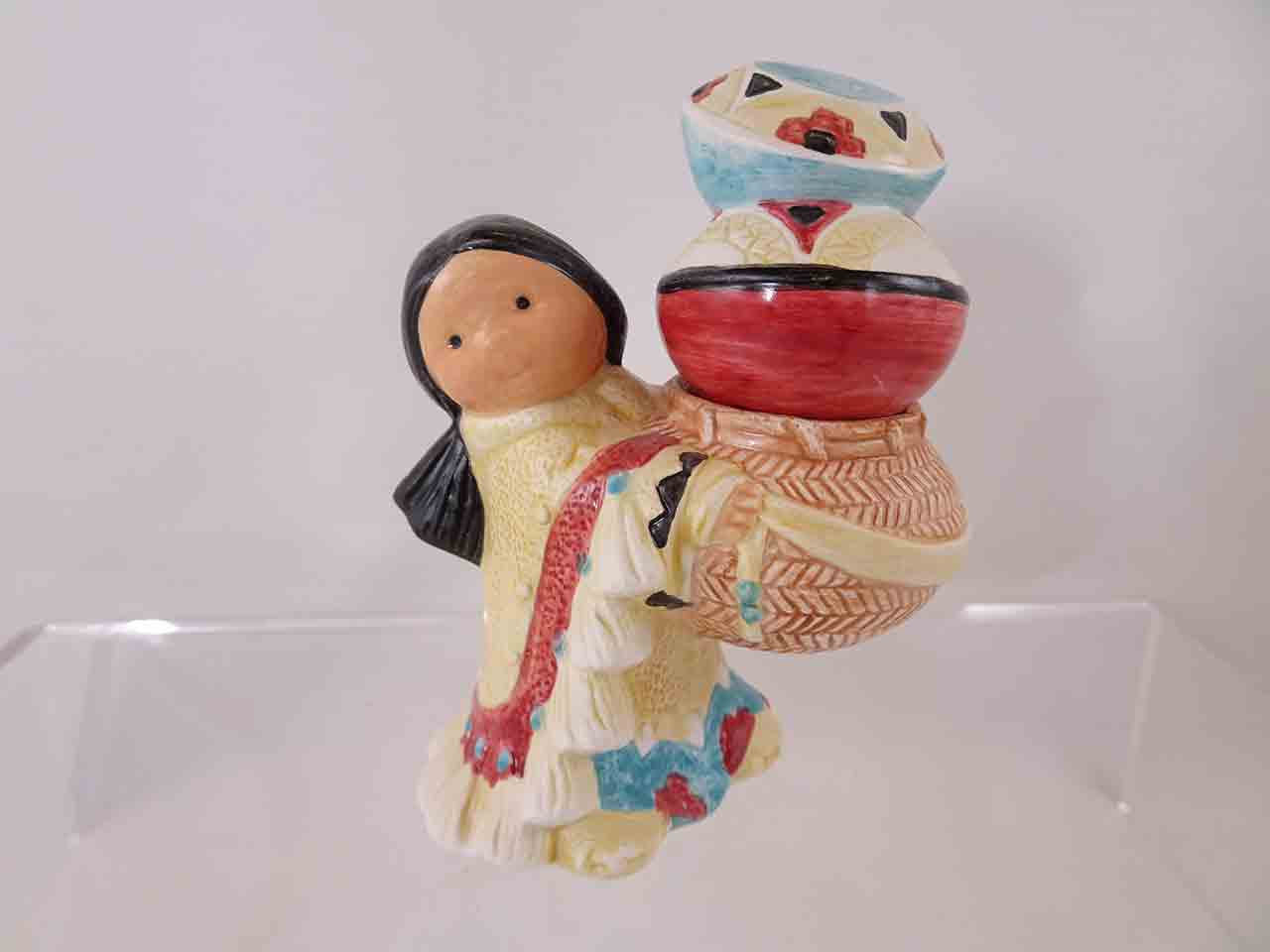 Enesco Native American Indian girl salt and pepper shakers - stacker
