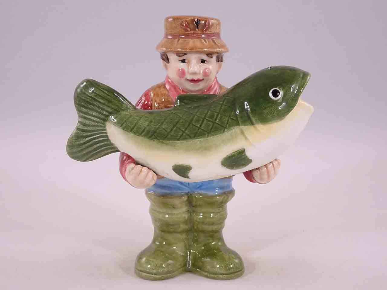 Series of men and their hobbies salt and pepper shakers - fisherman